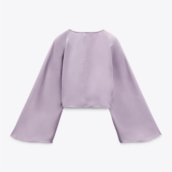Zara knotted satin crop top - Picture 2 of 3